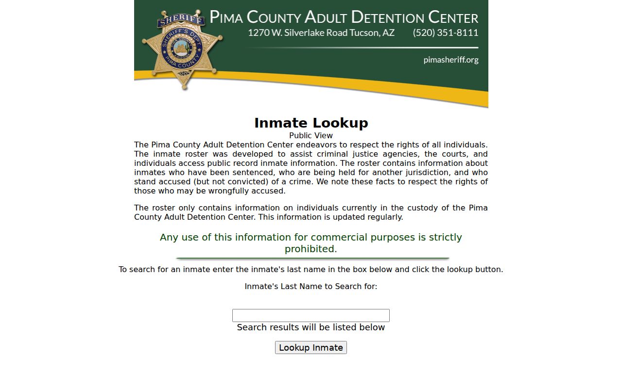 Marana residents directory Pima County current custody lookup