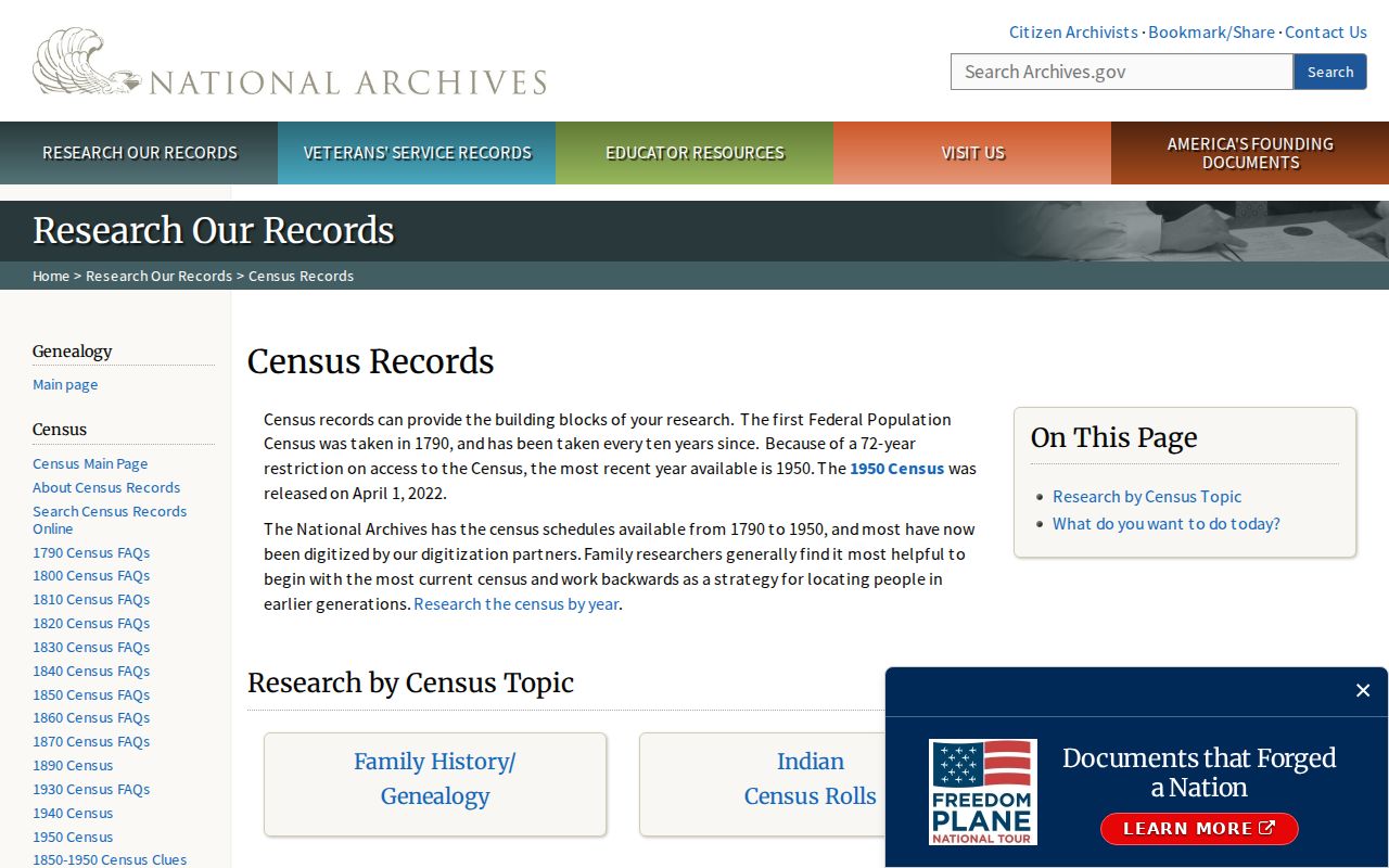 Marana previous residents research through National Archives census records