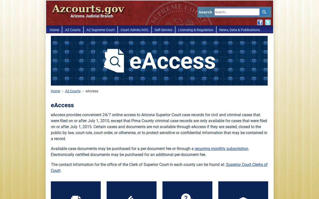 Marana resident lookup through Arizona Superior Court eAccess