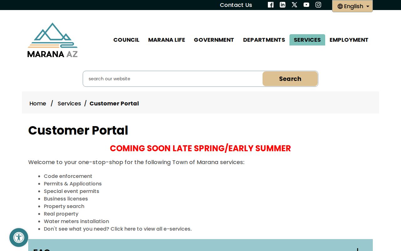 Marana street directory CityView permit and property portal